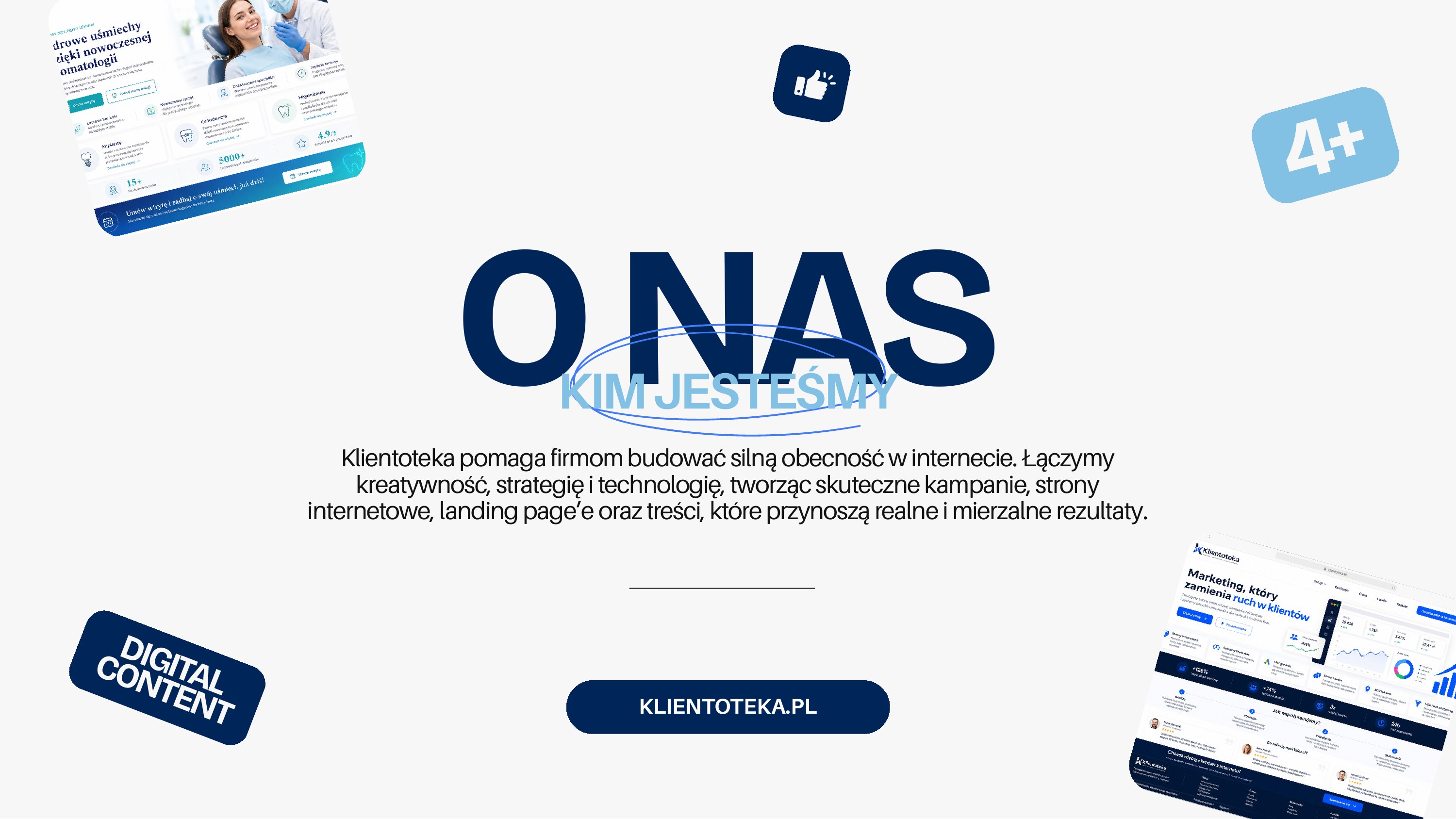 O nas – Kreatywność + strategia + technologia, portfolio Klientoteka